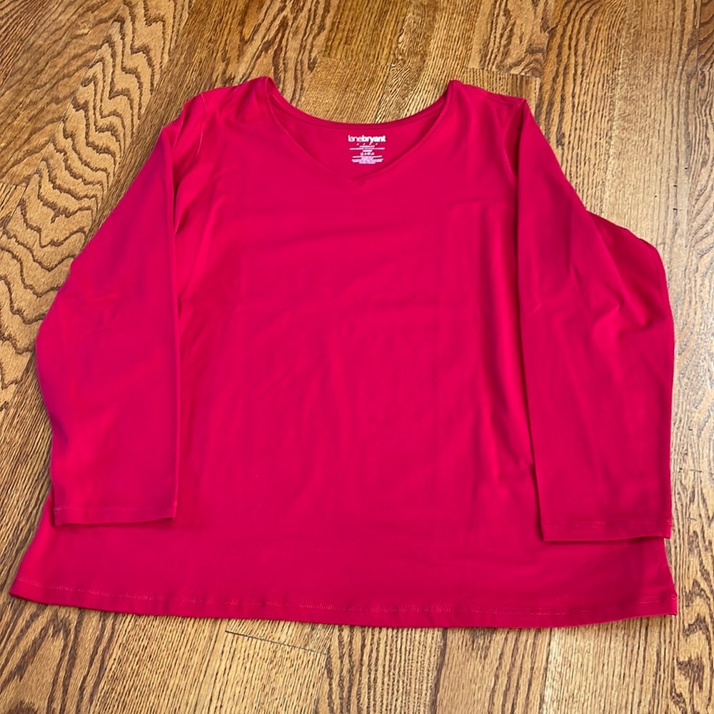 Lane Bryant red top 18